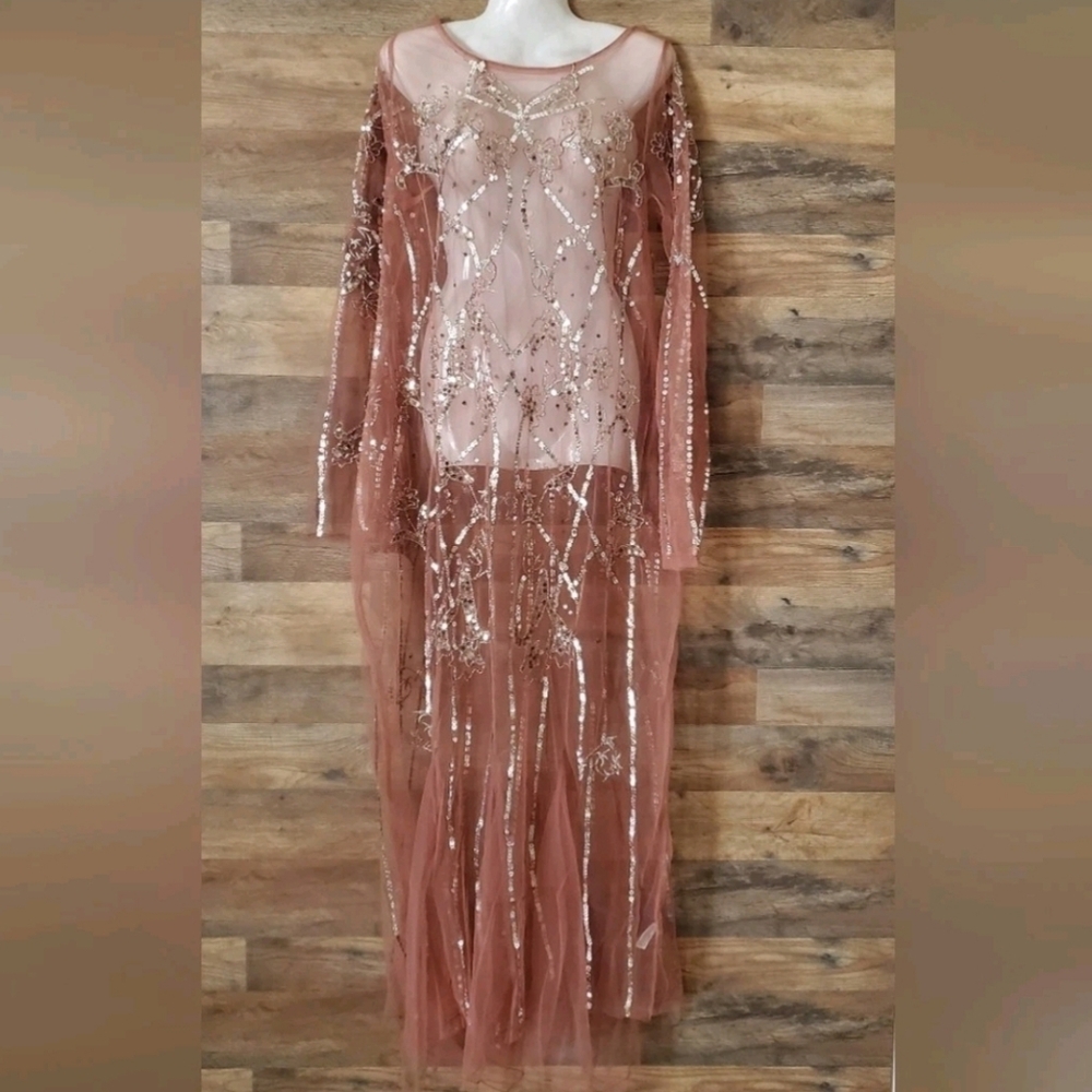 NWT Free people starlight slip maxi dress embellished sequins new with Tags Sz S - Picture 8 of 10